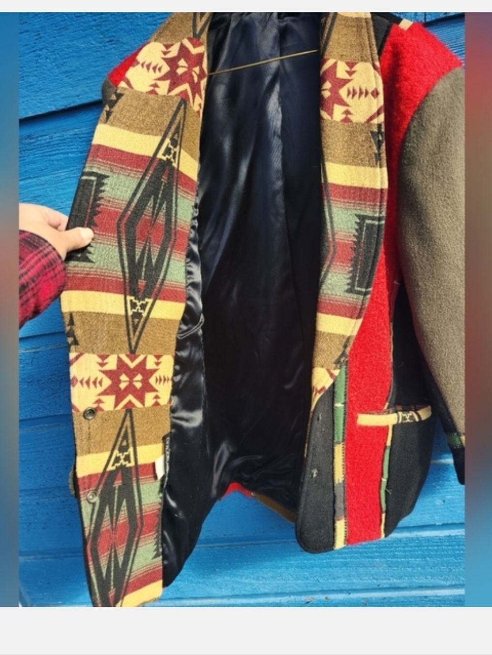 Coloratura Southwestern Wool Blazer - Red, Black - Picture 9 of 11